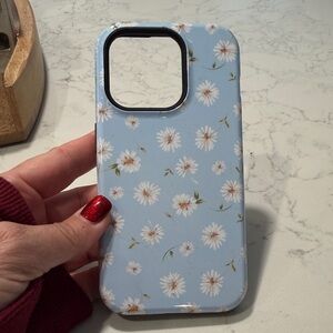 Casely iPhone 15 pro Floral Blue Phone Case